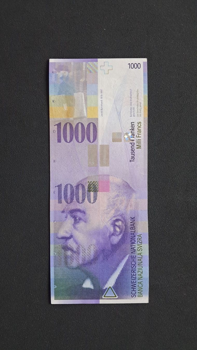 Banknoten: Schweiz 1000 Franken 1999 Unc – Neu und originalverpackt aus Lufingen von E-Auktion