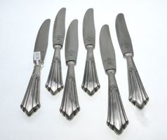 6 WMF 900 Fächer Menu- Hauptgangmesser versilbert (1A)