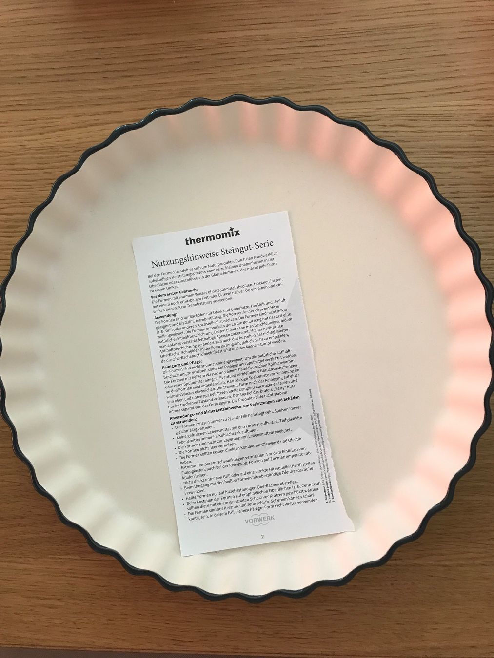 Teglie da forno: Vorwerk Steingut Tarte Form – Nuovo (secondo la descrizione) da Meggen venduto da 0radar0