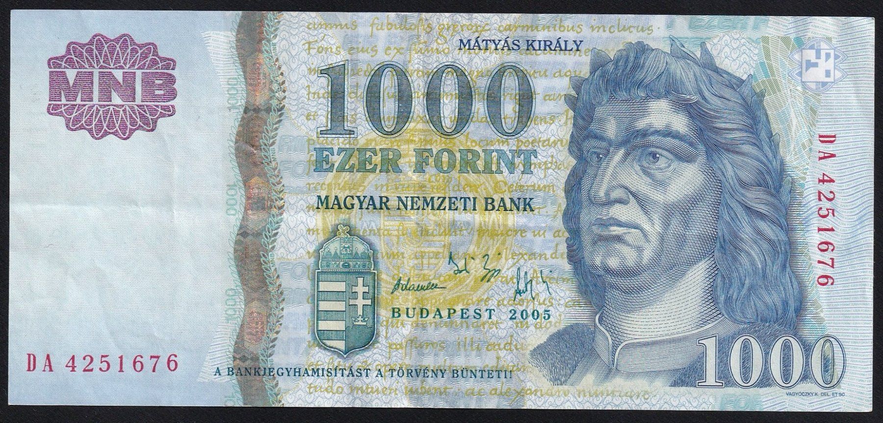Banconote: Ungarn 1000 Forint 2005 – Usato da Brugg AG venduto da banknoten_muesli
