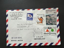 Flugpost Korea nach Schweiz 1987  (R907)