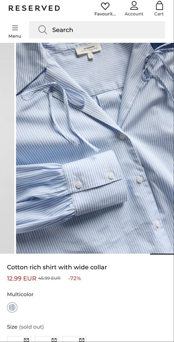 Blusen: Reserved cotton shirt with wide collar – Gebraucht aus Brugg AG von Winter789 2