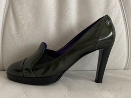 Pumps dunkelgrün Lackleder Grösse 39,5  SERGIO ROSSI  NEU !
