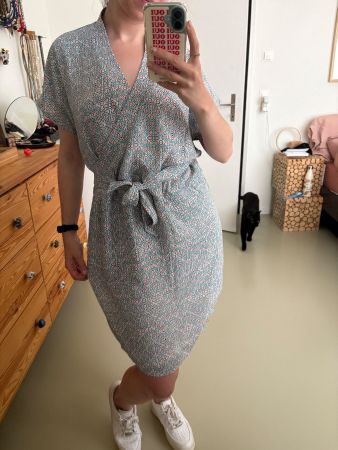 Robe cache-cœur La Redoute 38 motif bleu | Wickelkleid 38