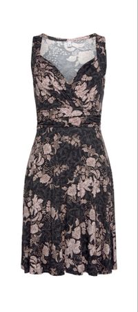 Robe VIVANCE à motif floral noir et rose taille 40