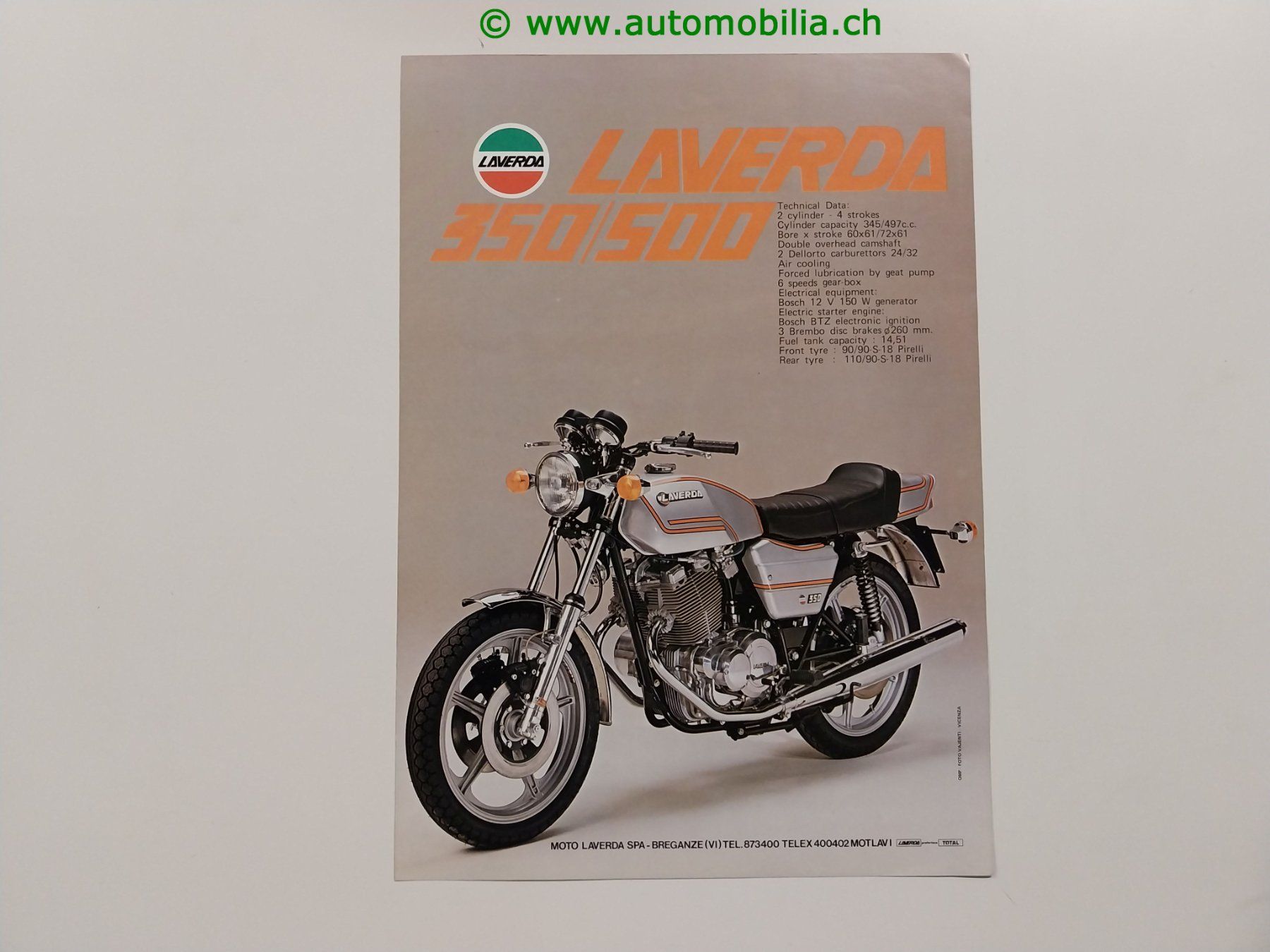 Documenti: Laverda 350/500 Prospekt englisch – Usato da Weingarten-Kalth venduto da Bettelbruenneli 1