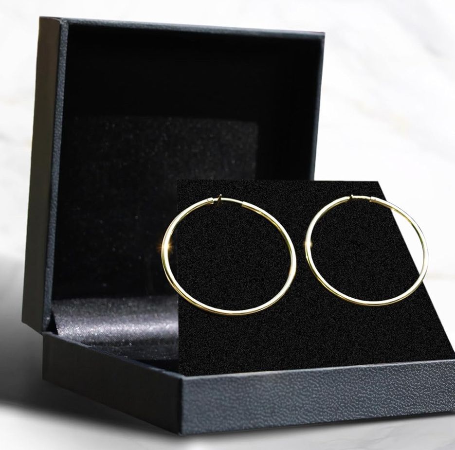Orecchini pendenti & Orecchini a lobo: Creolen aus echtem Gold 30 mm – Nuovo e nell'imballaggio originale da Hemmental venduto da Schmuckwelt2 2