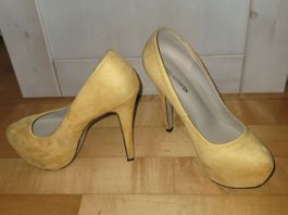 Loslandifen Plateau Pumps, Senfgelb, 38, Absatz schuh, queen