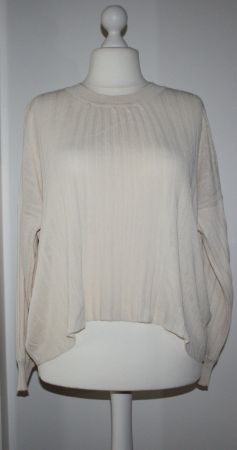 Pullover mit kleinem Stehkragen wollweiss Gr. XL