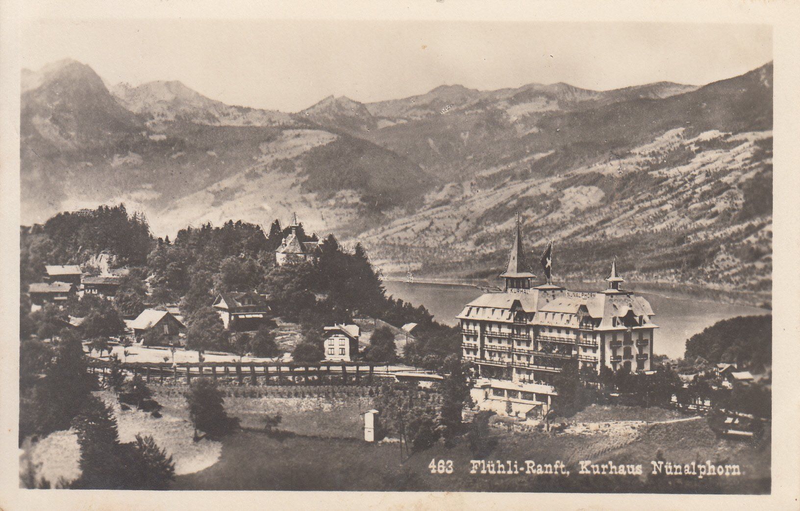 Cartoline postali: Flühli-Ranft Kurhaus 1927 – Usato da Bürglen TG venduto da StampGraf