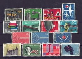 Hel 1956-58, 324-338, 4 Sätze, Postfrisch **