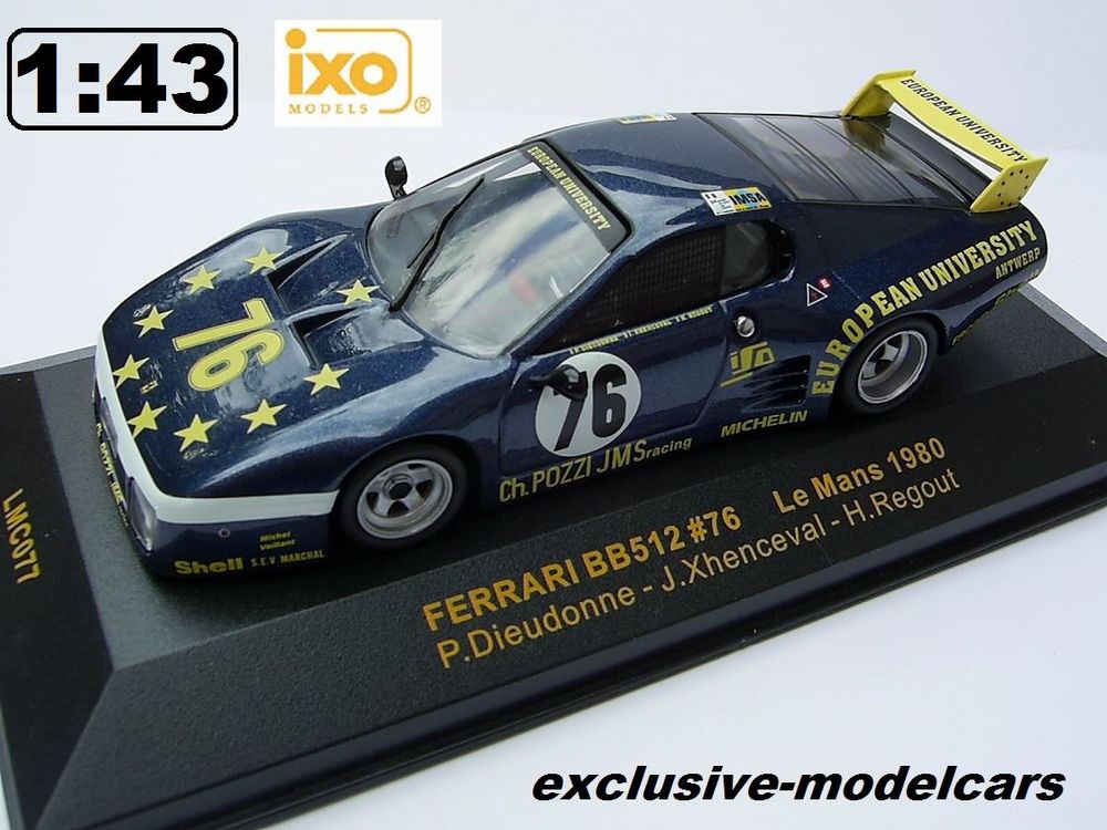 IXO Ferrari BB512 #76 LE MANS 1980 LMC077 1:43 *NIB