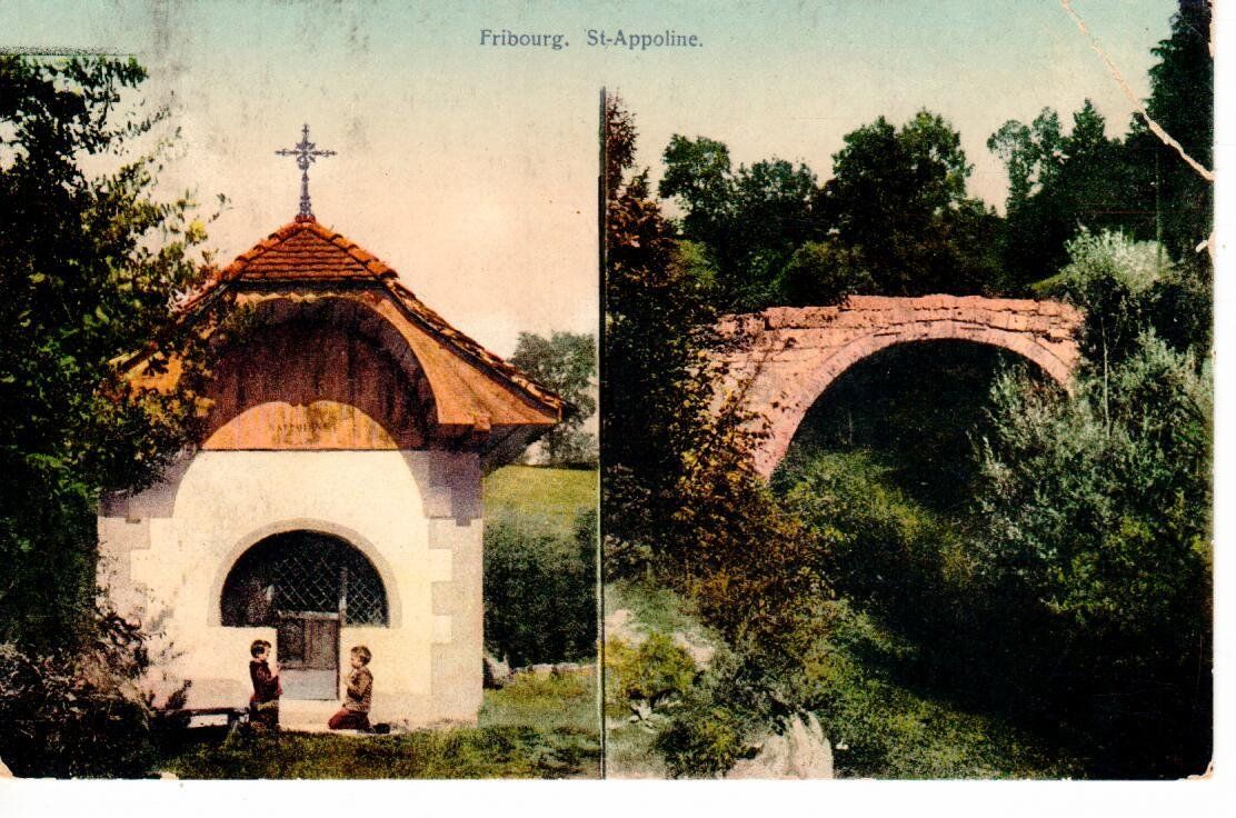 Cartoline postali: Fribourg St-Appoline 1919 – Usato da Wolhusen venduto da Curver9
