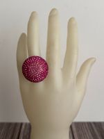 Fashion Ring mit Swarovski-Steinchen fuchsia (pink)