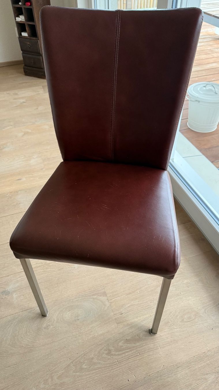 Stühle: Edle Lederstühle, 6 Stk., braun – Gebraucht aus Neftenbach von Patstang 5