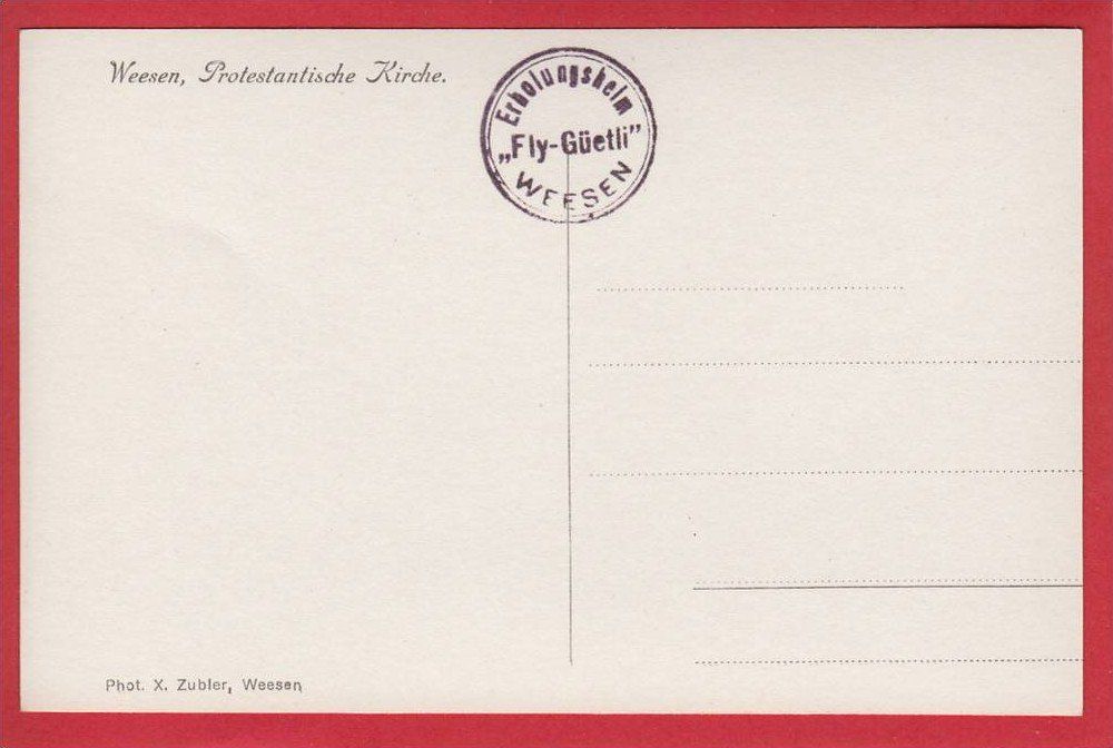 Cartoline postali: WEESEN PROTESTANTISCHE KIRCHE – Usato da Grüningen venduto da Kartenlaube 1