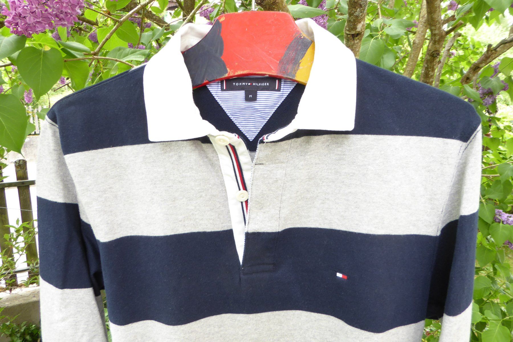 Tommy Hilfiger Maglioni & Felpe: Tommy Hilfiger Polo Gr. M  Pullover gestreift blau/grau – Usato da Langenthal venduto da Drathesel 2