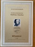 Matthias Claudius Ersttagsblatt, Top Zustand, 1990!