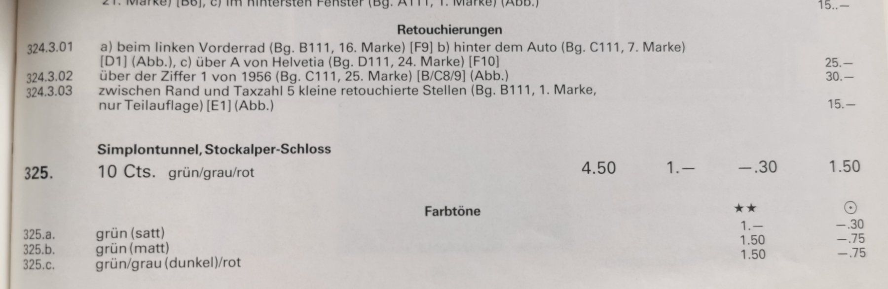 Tutti i francobolli: 1958* mit Abart – Nuovo (secondo la descrizione) da Aadorf venduto da Chnorli-Furz 5
