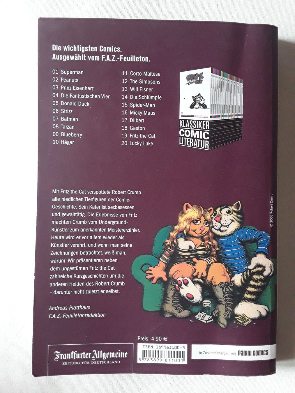 Fumetti: Fritz the Cat Comic Nr. 19, F.A.Z. Klassiker – Usato da Wattwil venduto da tannenmeise73 1