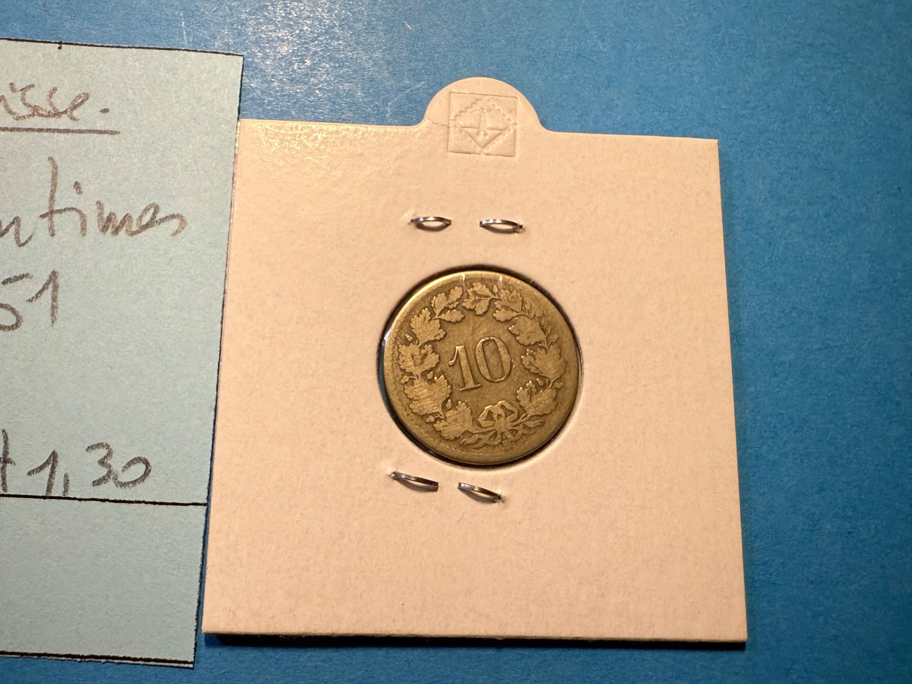 Tutti le monete: SUISSE . 10 CENTIMES 1851 – Usato da genève venduto da GEnumist 2