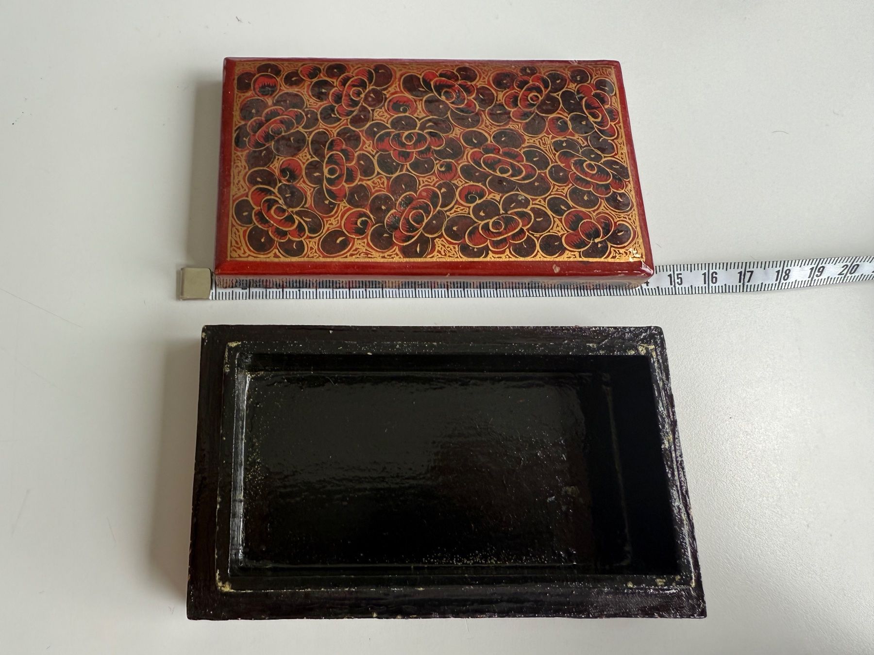 Holzartikel: Dose Lack handbemalt 13 x 7 x 3 cm – Gebraucht aus Kirchdorf von Vintagewunder 4