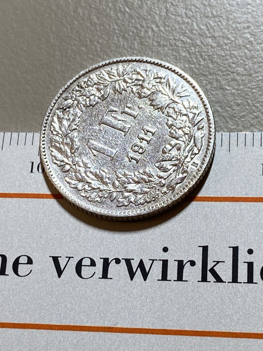 Tutti le monete: Suisse - 1 franc - 1911 - AG  – Usato da Payerne venduto da Mike1682 3