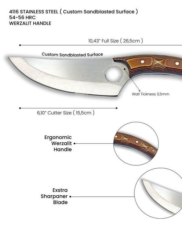 Coltelli da cucina: Handmade Chef-Küchenfleisch-Campingmesser – Nuovo e nell'imballaggio originale da Oberentfelden venduto da sch_8bt6 1