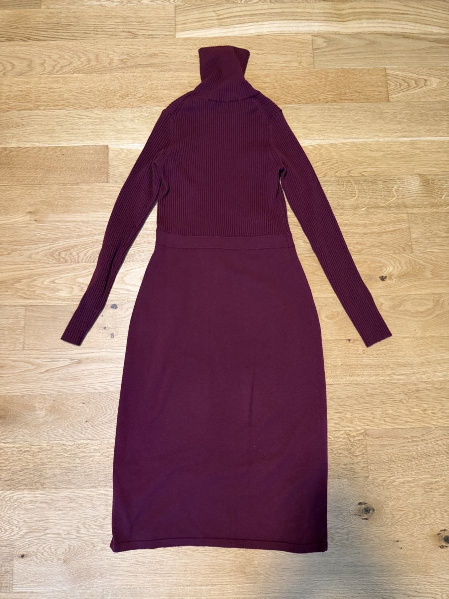 Vestiti: BORDEAUXFARBENES LAWRENCE GREY ROLLKRAGENKLEID – Usato da Zürich venduto da dbu_s8p2 3