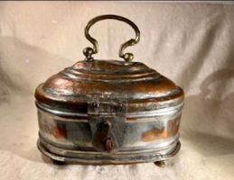Ancienne boîte à pan, laiton argenté, années 40-50, Inde