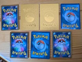 Pokemon Karten Goldfarben und Blau