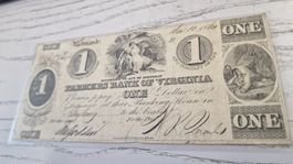 Farmers Bank of Virginia 1 Dollar 1859 Schein