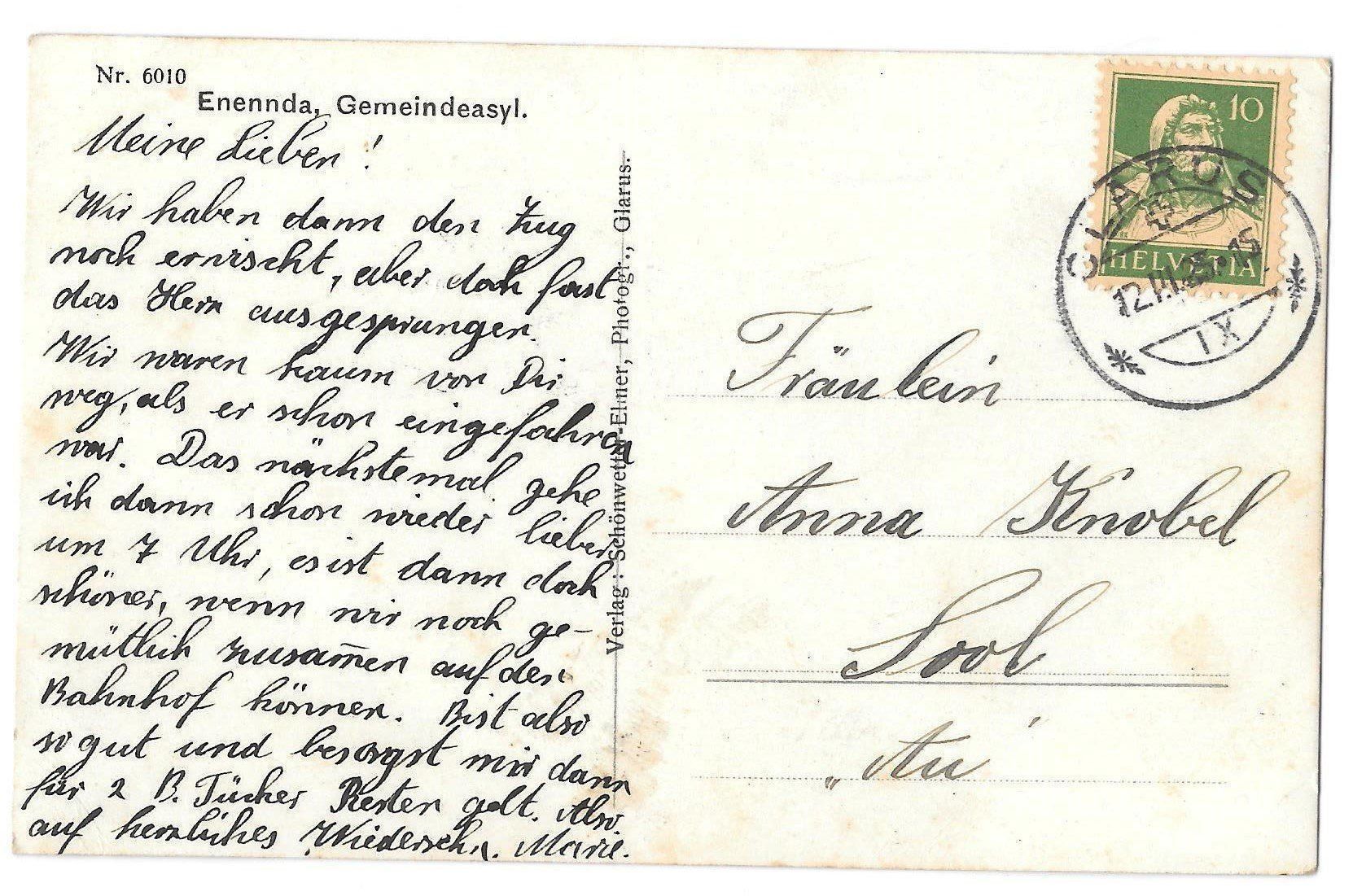 Cartoline postali: Ennenda Gemeindeasyl – Usato da Olten venduto da clotaldi 1
