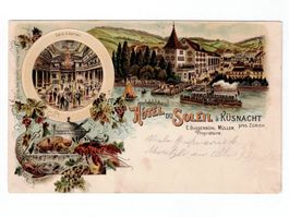 Schweiz, Ansichtskarte Küsnacht, 23.4.1901, Wildegg 4.4.1901