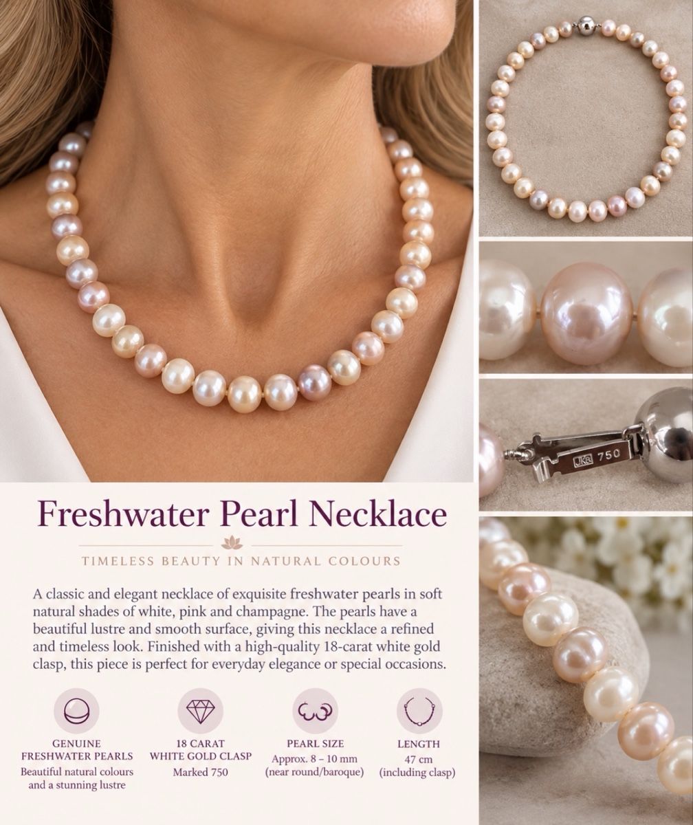 Perle (finte): Freshwater pearls – Nuovo (secondo la descrizione) da Horgen venduto da jgo_mxn5