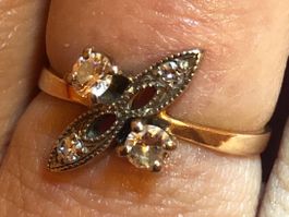Antiker Ring Gold 14 Karat 585  Diamanten