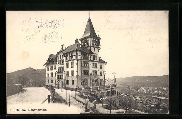Cartoline postali: AK St. Gallen, Scheffelstein, 1911 – Usato da Berlin venduto da bartko-reher