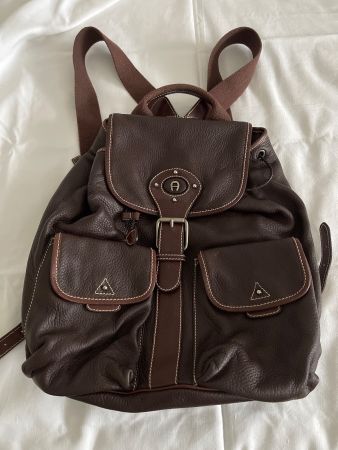 Rucksack Aigner Leder braun guter Zustand