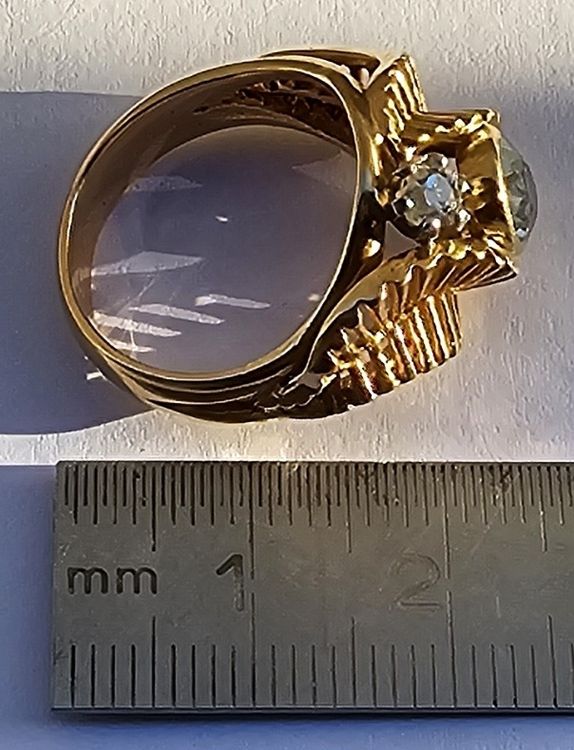 ANCIENNE BAGUE CHEVALIÈRE a restaurer initiales LT plaqué or anneaux déformé EUR 15,00 - FR