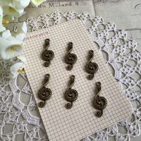 6 Charm Anhanger Musiknoten Metall musique Applikation