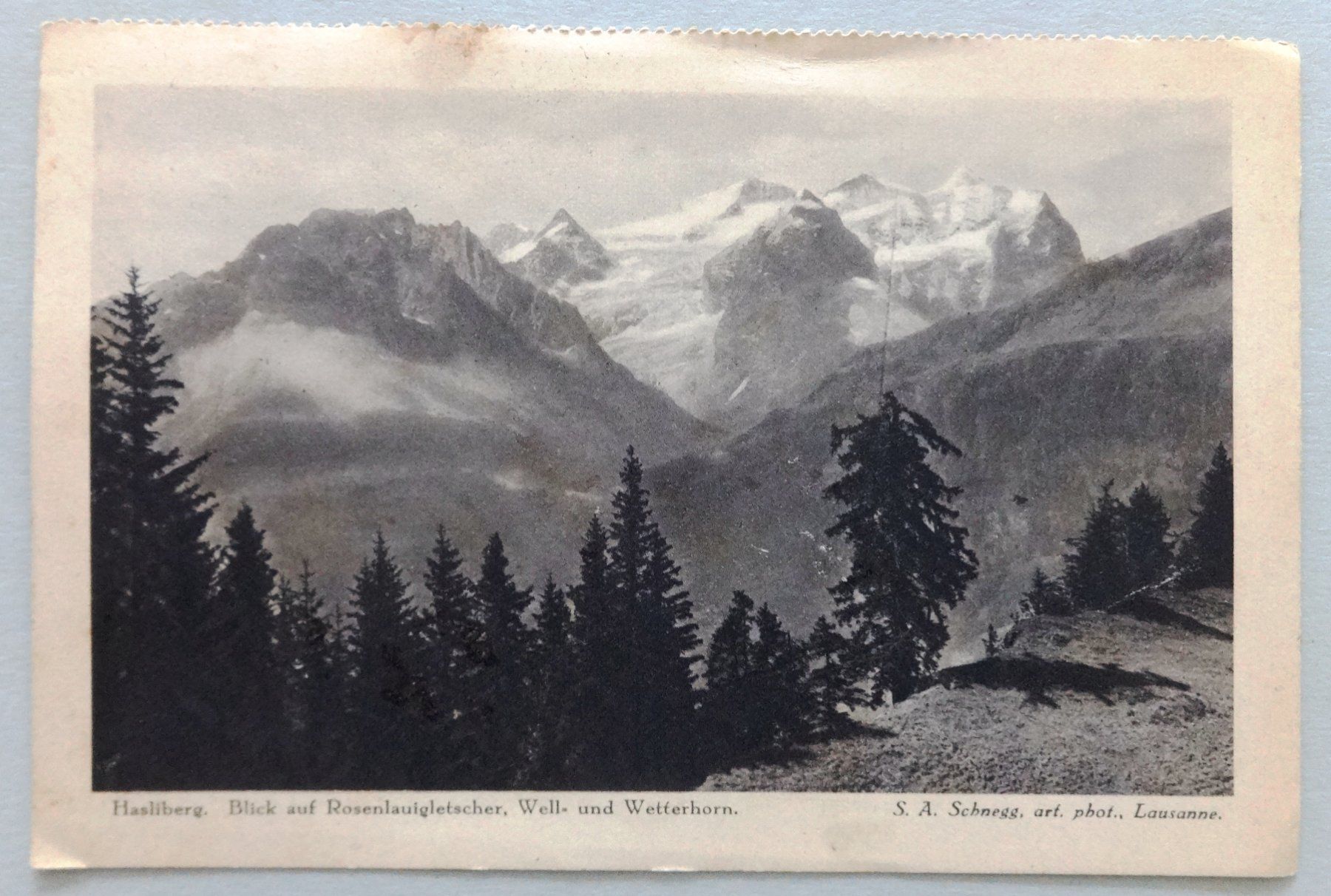 Cartoline postali: Hasliberg, Blick auf Rosenlauigletscher – Difettoso da Fétigny venduto da Billy2miny