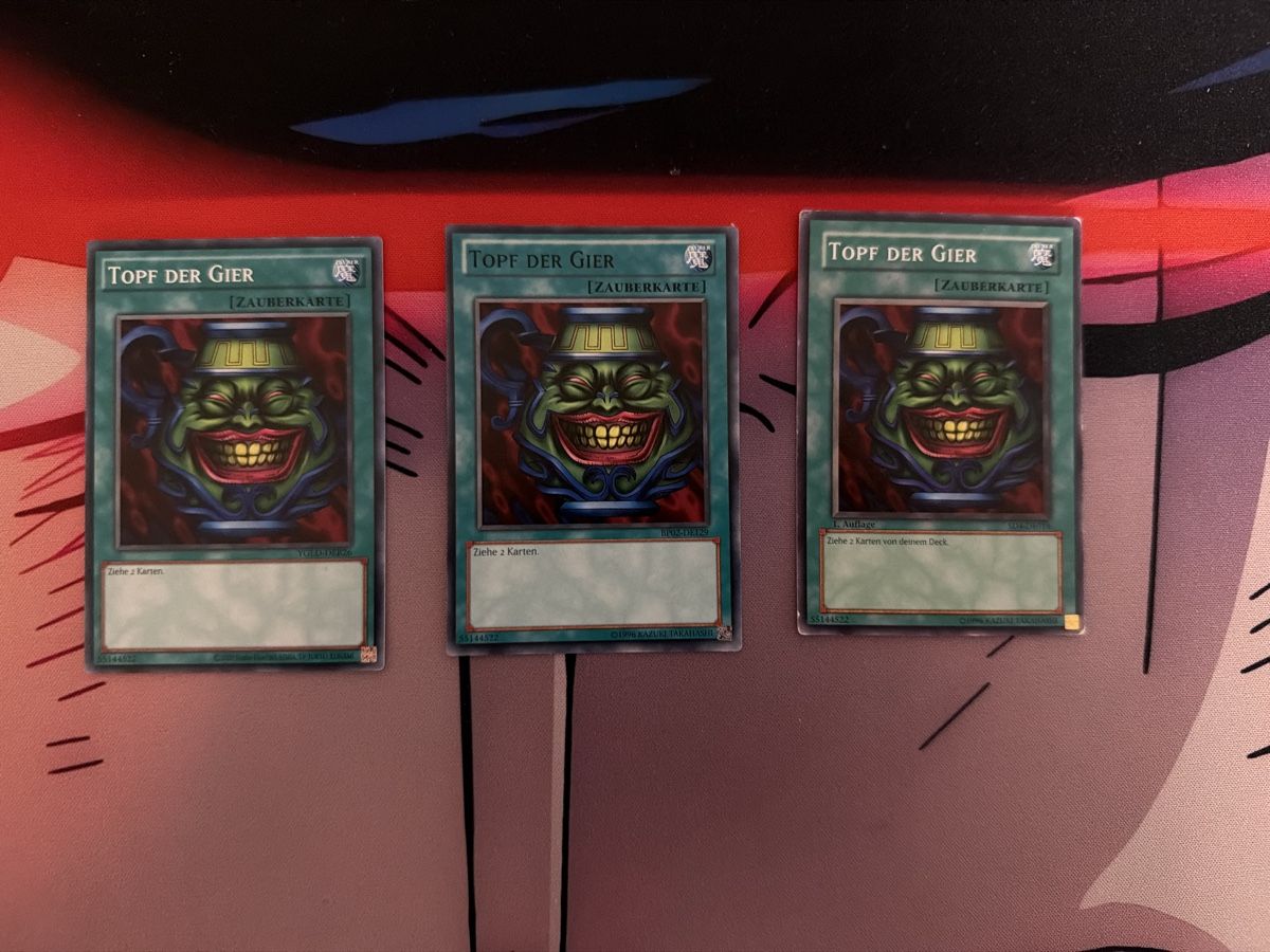 Yugioh Sammelbilder & Trading cards: Yugioh Topf der Gier 3 Stück – Gebraucht aus Arbon von ids