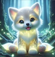 Diamond Painting : kleiner, weisser Fuchs 20x20cm