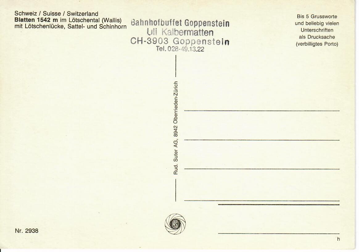 Cartoline postali: Blatten im Lötschental – Usato da Hochdorf venduto da Ziegel-16 1
