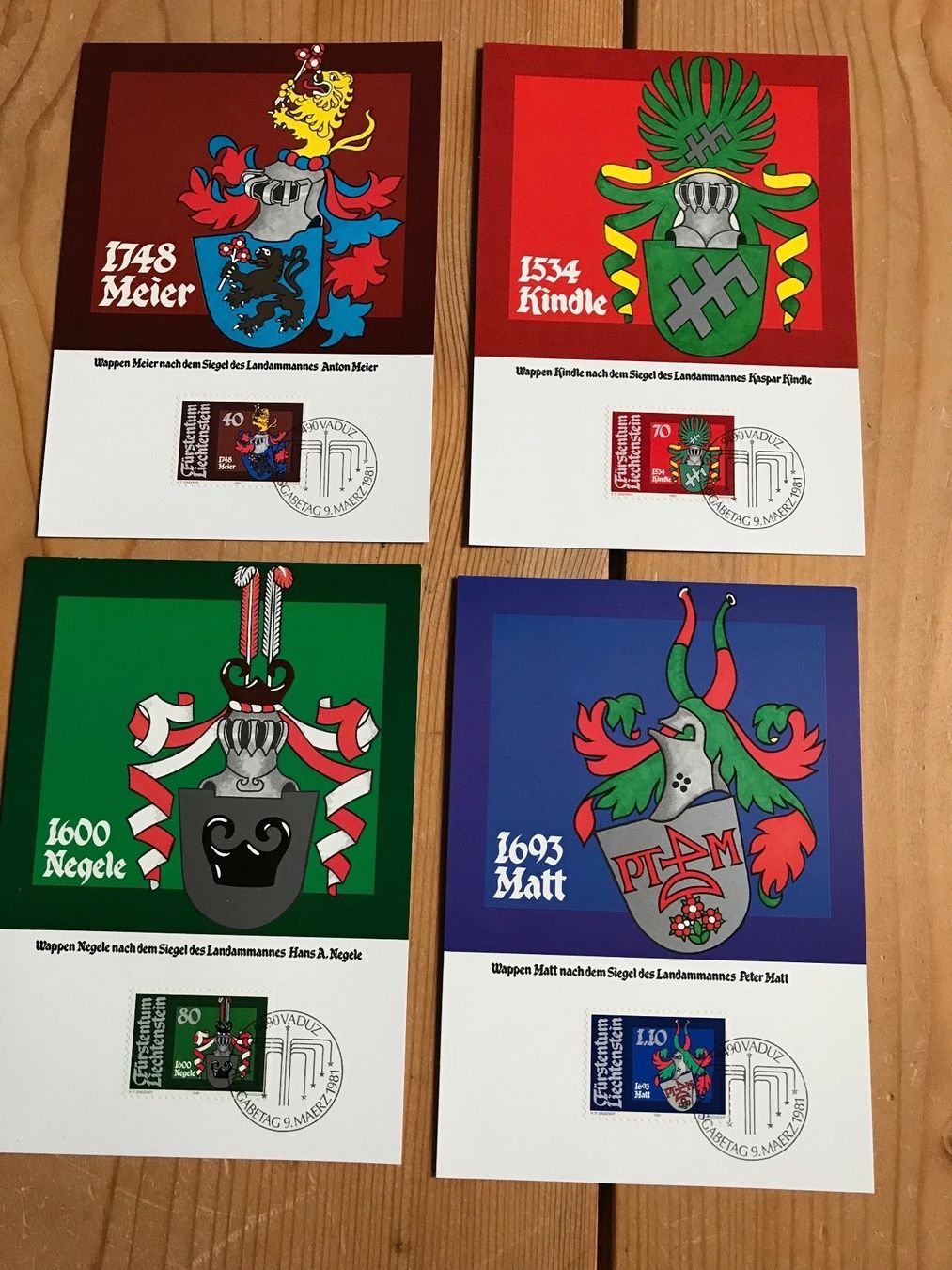 Alle Briefmarken: briefmarken FL 4 postkarten 9.3.1981 – Gebraucht aus liestal von makai05