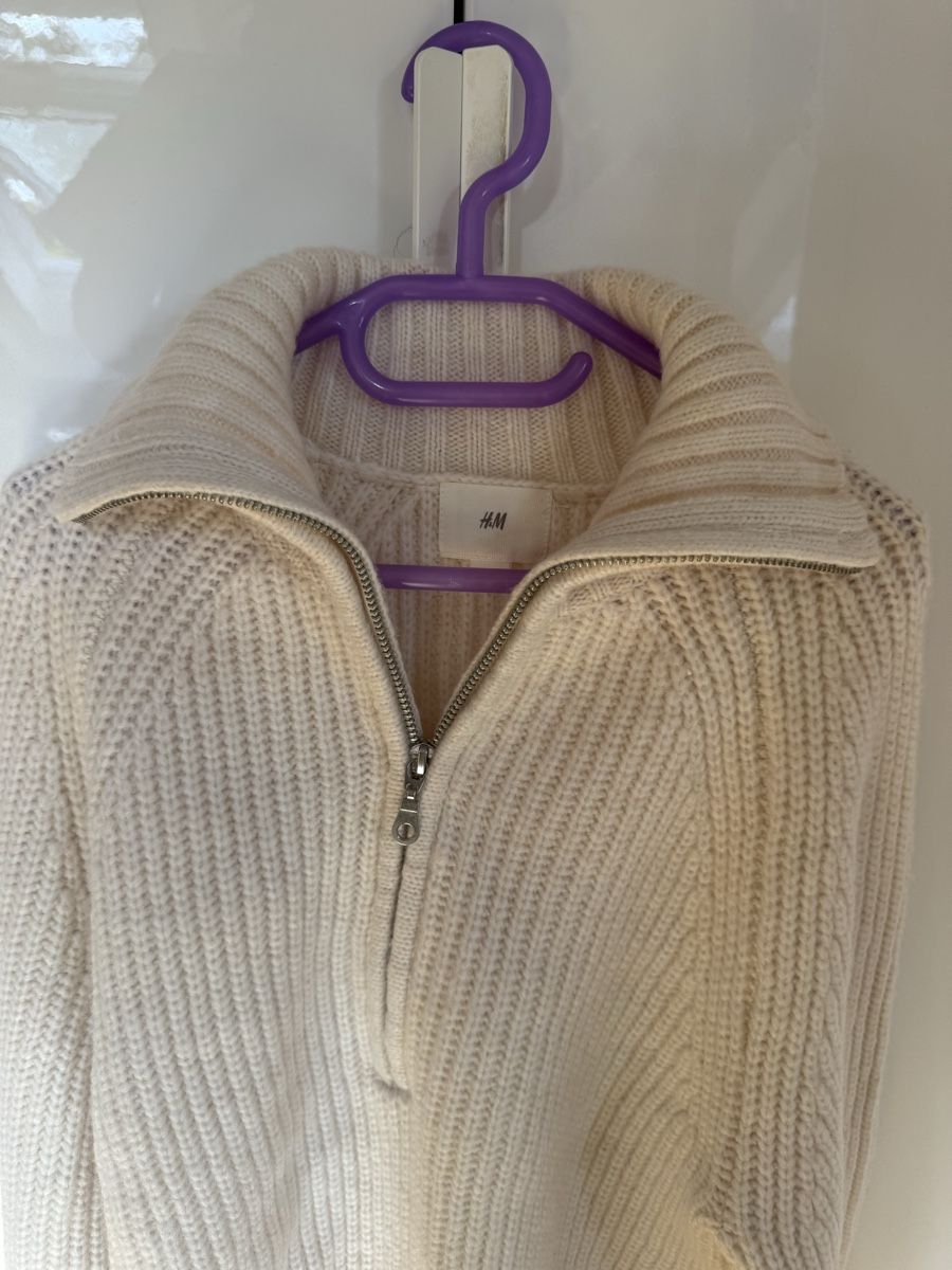 H&M Pullover & Sweatshirts: H&M Strickpullover mit Reissverschluss, weiss, Grösse M – Neu (gemäss Beschreibung) aus Boll von naj_8w6f 4