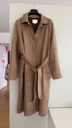 Mantel Wildleder Look braun Größe L neuer Zustand