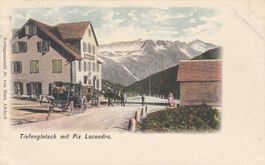 Tiefengletsch  UR  mit Piz Lucendro & Pferdekutsche ca. 1900