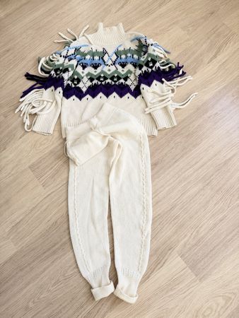 Ermanno Scervino Set Pullover und Hose Wolle Kaschmir Gr. S