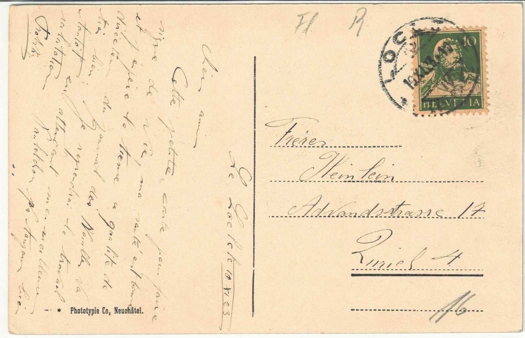 Cartoline postali: Le Locle - Vue generale – Usato da Ettingen venduto da Kartenplanet 1